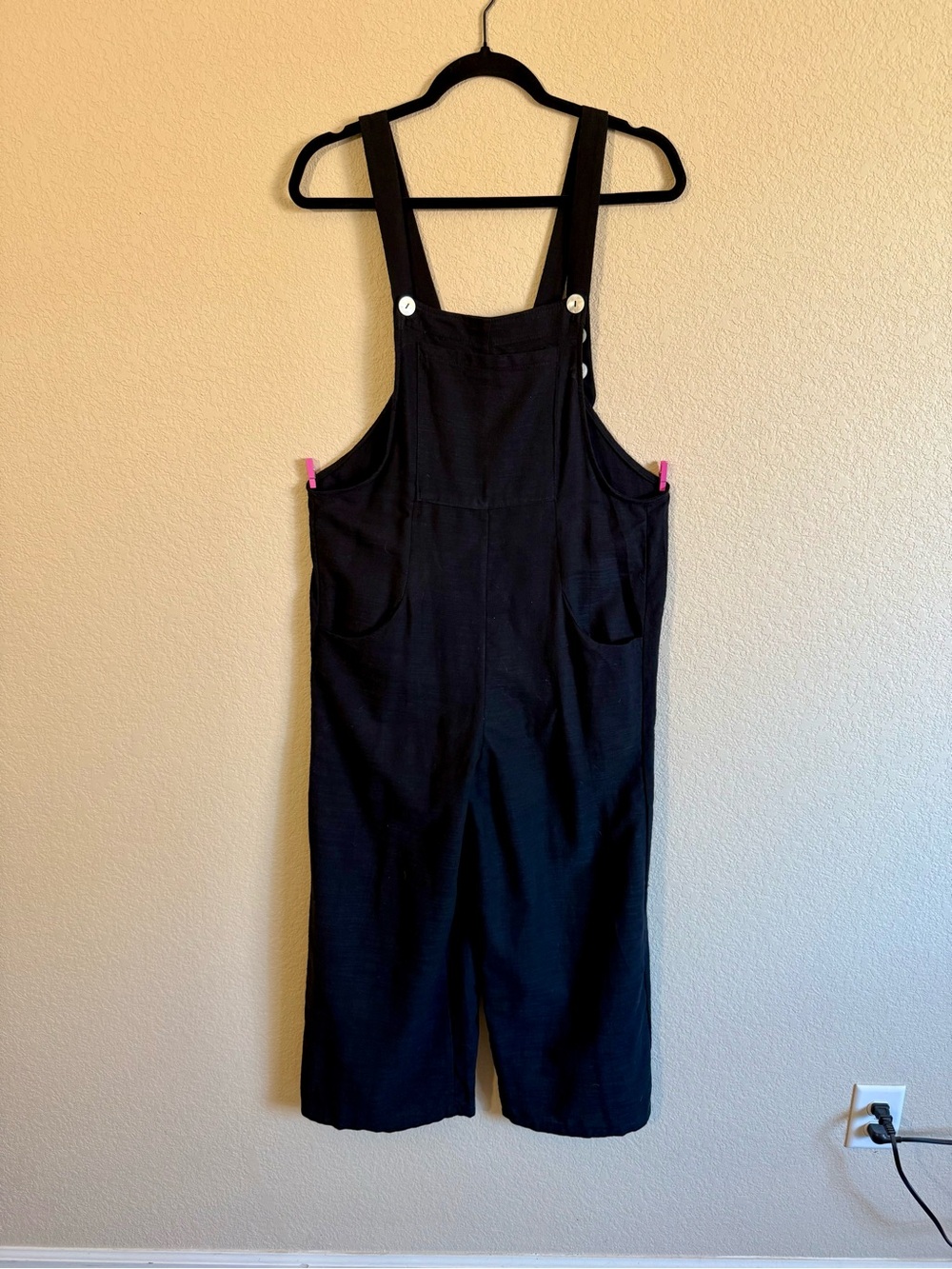 Black Wide-Leg Overall Jumpsuit